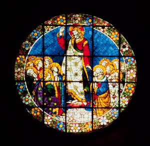 Oculus depicting The Ascension of Christ, 1443-5 by Lorenzo Ghiberti